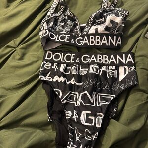 Dolce & Gabbana Black and White Bikini Set